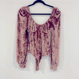 Wayf velvet bodysuit long sleeves Size XS